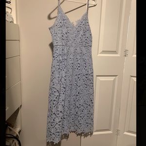 ASTR the Label Lace Flower A-Line Midi Periwinkle Dress